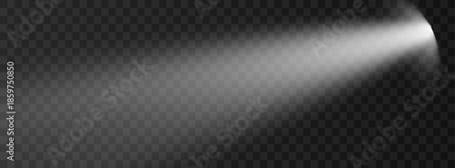 Stage Spotlights with Light Beams on Transparent Background