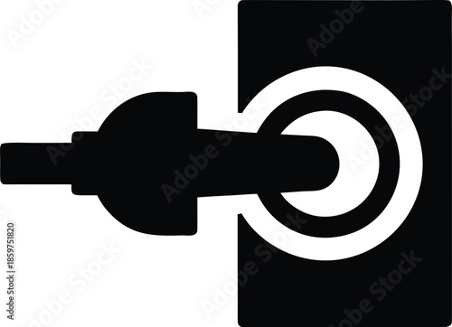 power button silhouette vector illustration on transparent background