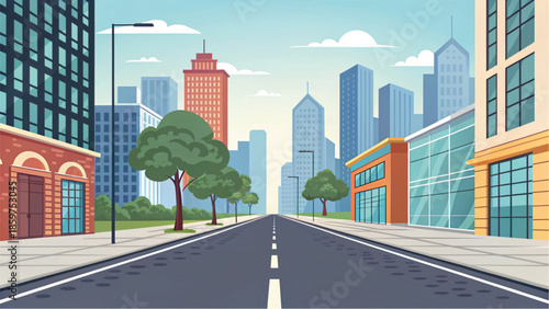 city road in the city