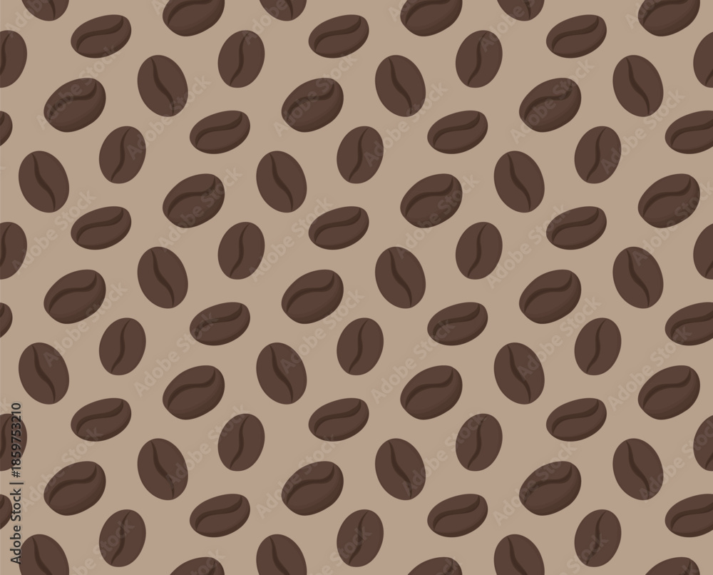 Obraz premium Seamless pattern with coffee beans. Brown background for cafe