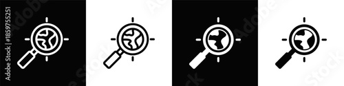 Magnifying Glass Dual Monochrome Icon Set