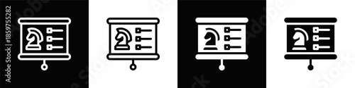 Strategy Dual Monochrome Icon Set