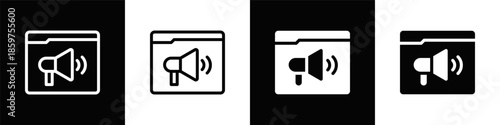 Megaphone Dual Monochrome Icon Set
