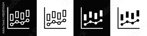 Statistics Dual Monochrome Icon Set