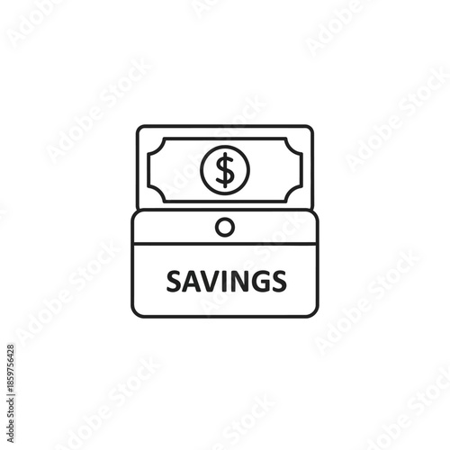 Digital Savings Wallet Icon for Financial Planning and Banking Concepts