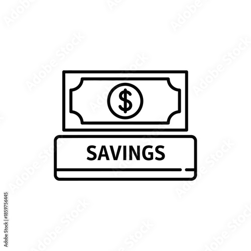 Financial Concept of Savings with Dollar Bill and Savings Box Illustration