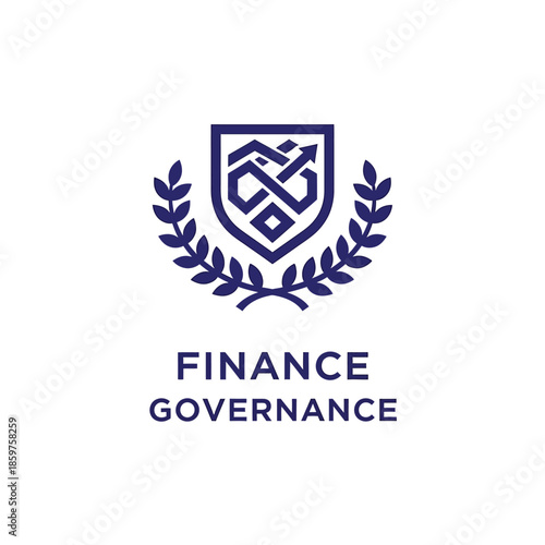 Free Download Financial Governance Symbolized by Shield and Laurel Wreath in Illustration - GFXLoad