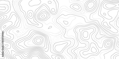 Topographic wave and curve line contour map background. Abstract wavy topographic map and curved lines background. Abstract geographic wave grid line map.