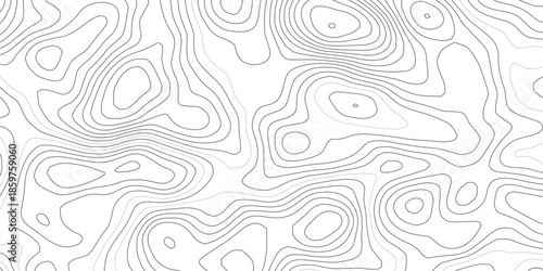 Topographic wave and curve line contour map background. Abstract wavy topographic map and curved lines background. Abstract geographic wave grid line map.