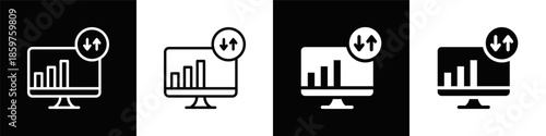 Web Traffic Icon With Black And White Background