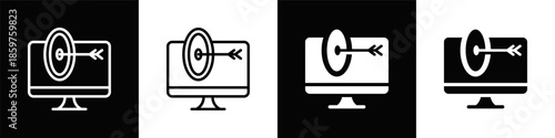 Target Icon With Black And White Background