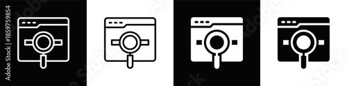 Search Engine Icon With Black And White Background