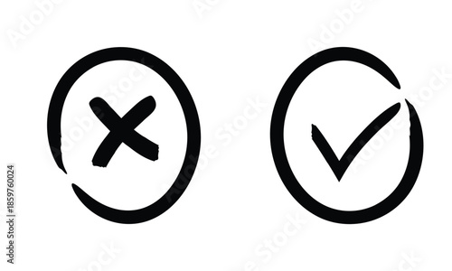 Check marks and cross marks Vector