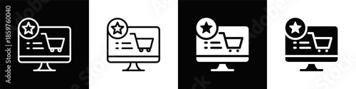 Shopping Icon With Black And White Background