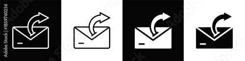 Forward Message Icon With Black And White Background