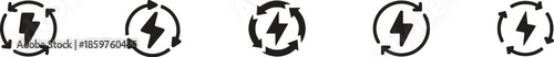 Energy Recharge Cycle Icons in Vector Format for Sustainability Renewable Resources Environmentally Friendly Concepts and Eco Design Isolated Vector Illustration
