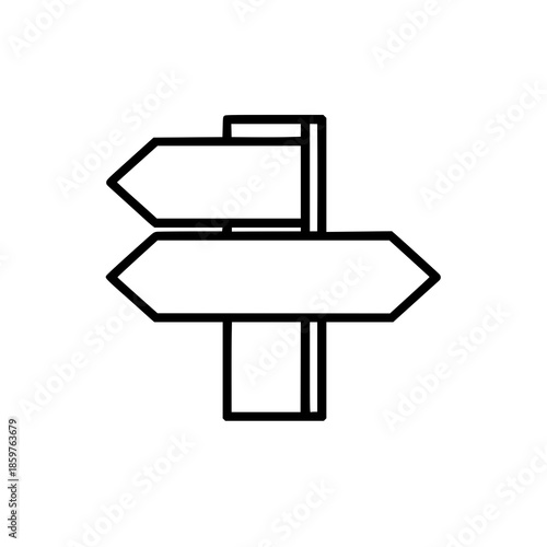 Two sided signboard vector illustration icon in minimalist flat style