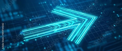 abstract arrow energy technology flow blue tech concept panoramic video motion