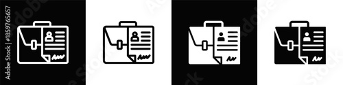 Portfolio Icon With Black And White Background
