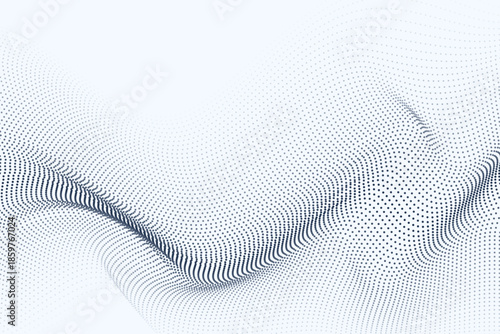 Digital abstract particle wave background with smooth fluid motion ideal for modern technology and data visualization projects