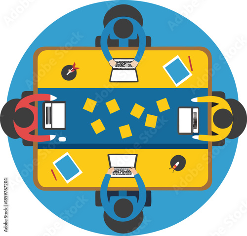 Team Meeting At Round Table