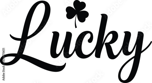 Lucky charm with four leaf clover symbol