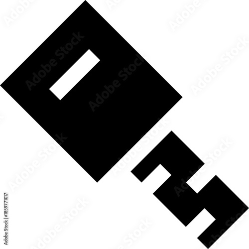 Key icon. Black key silhouette vector illustration isolated on white background