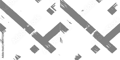 Abstract black and white grunge paint splashes forming a bold industrial measurement and direction concept illustration