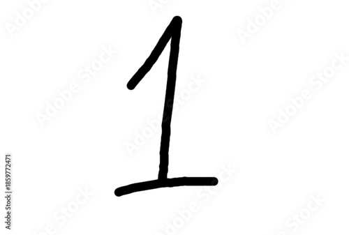 Handwritten number one symbol in black