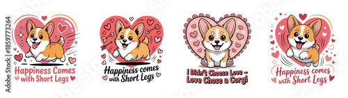 Happy Pawlentines German Shepherd dogs wearing heart sunglasses and sweaters celebrating love