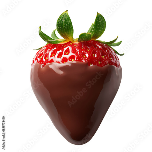 Chocolate Covered Strawberry on a White Background