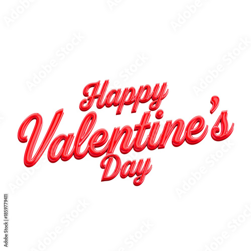Happy Valentines Day Greeting in Bold Letters on a White Background for a Fes...