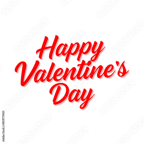 Happy Valentine Day Sign Made With Bold Red Letters on a White Background