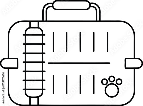 emotional support animal travel kit line art vector illustration on transparent background