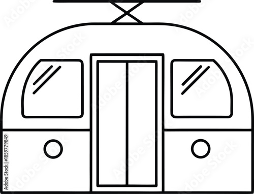 sensory safe transit pod line art vector illustration on transparent background