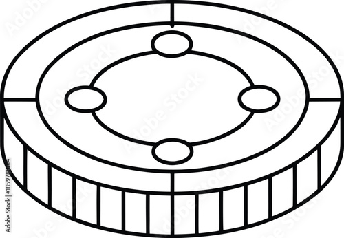 time banking ride token line art vector illustration on transparent background