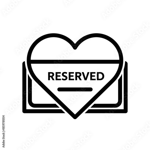 Heart-shaped symbol with reserved text inside an envelope design  