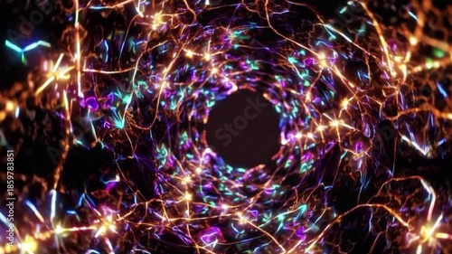 Wallpaper Mural A colorful, glowing tunnel with a hole in the middle Torontodigital.ca