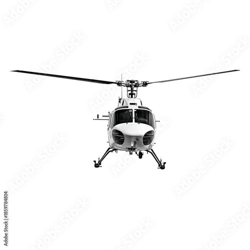 Helicopter Flying Low Over City Streets During the Afternoon in Clear Weather...