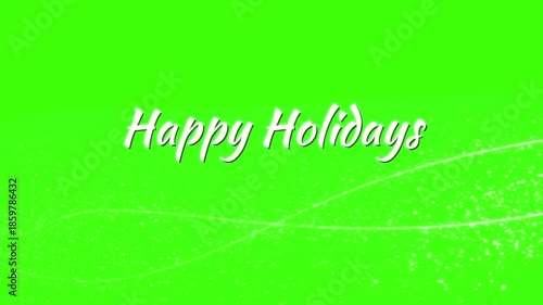 Happy holidays, emulated text on a green background, chromakey