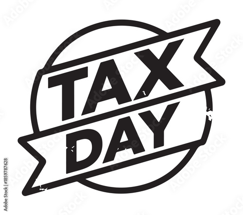 Tax Day Stamp on White Background