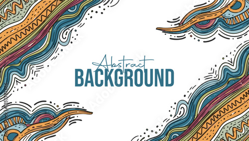 Modern Abstract Background with Hand-Drawn Organic Wavy Lines, Dots and Artistic Fluid Patterns