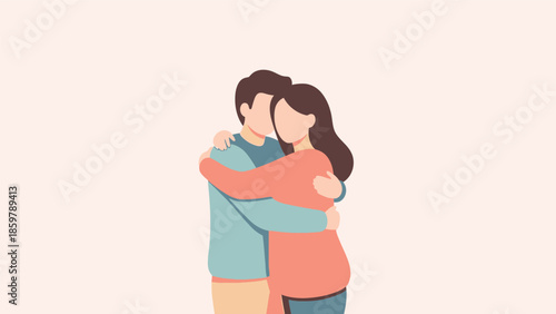 Couple embracing each other with love and affection.