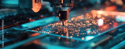 Applying liquid crystal to electronic component.