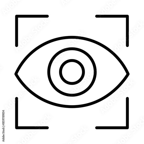 Eye scan icon, Scan Biometric Line Icon of Biometric Nanotechnology. Eye scan editable stroke outline icon isolated on white background flat vector illustration. Eye scan identity symbol line.