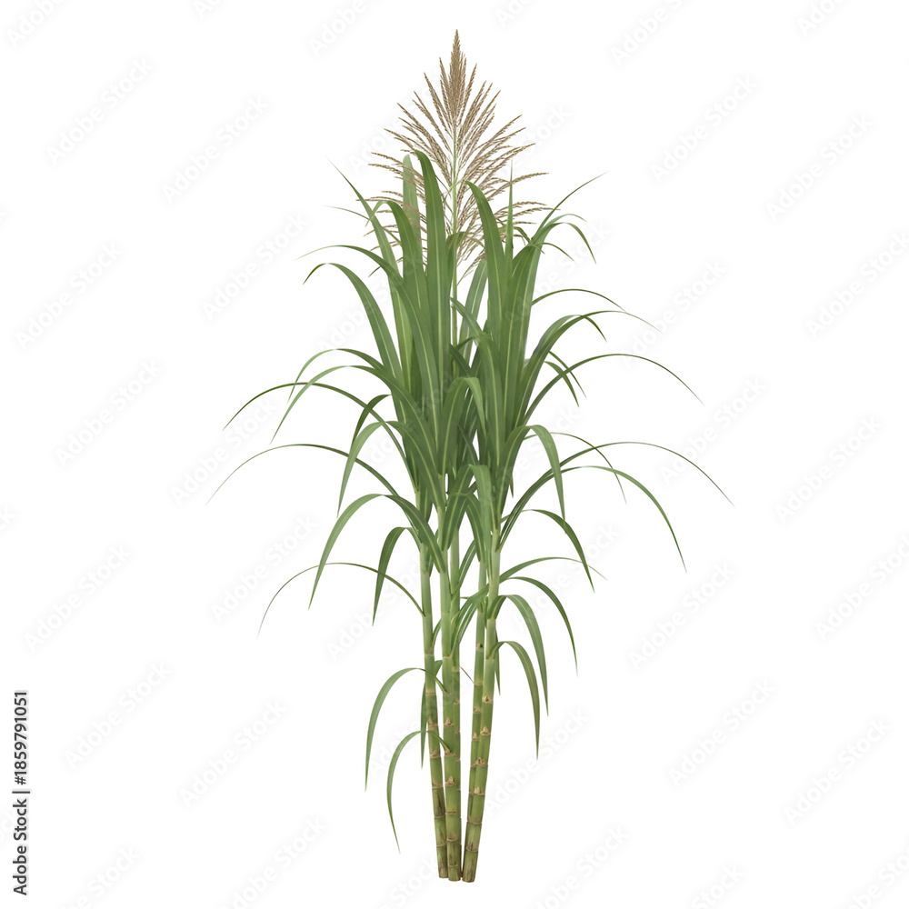 Fototapeta premium Sugarcane Plant Isolated on White Background