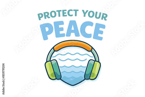 Mental wellbeing illustration, protect your peace and set boundaries