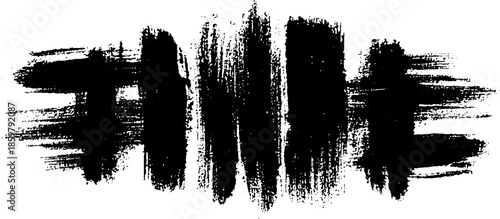 Expressive black ink brush strokes in sumi-e style for art and design concepts