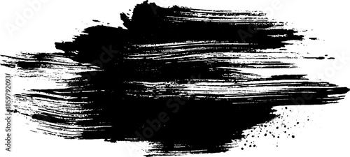 Black ink brush sumi-e style expressive art for creative design projects