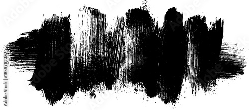 Expressive sumi-e style black ink brush strokes for artistic design